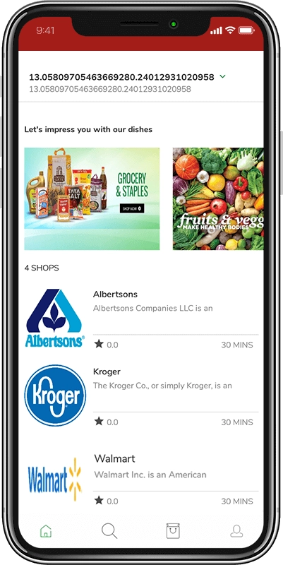 search screen for Grocery Ecommerce Script