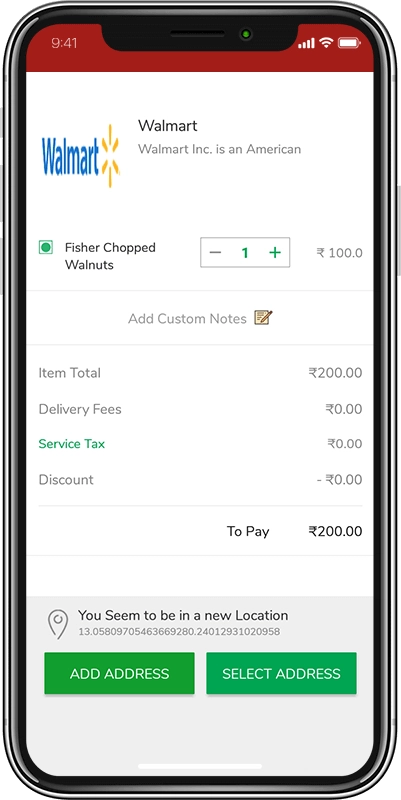 add to cart screen for Grocery Ecommerce Script app
