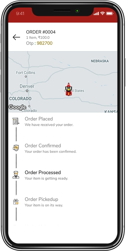 order request screen for Grocery Ecommerce Script app