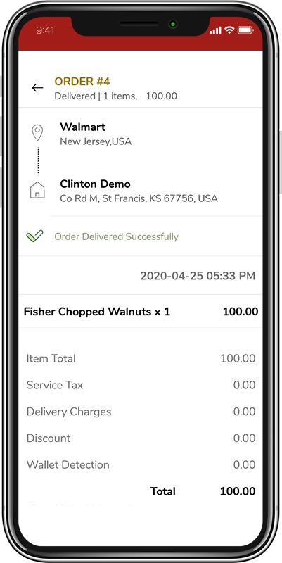 delivery screen for Grocery Ecommerce Script software