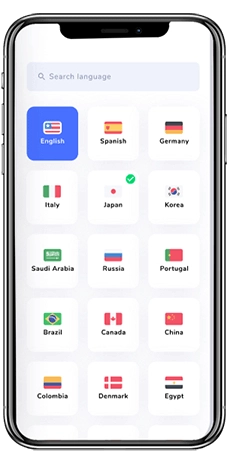 Food delivery app multiple languages