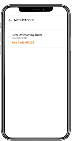 Food delivery app instant notifications